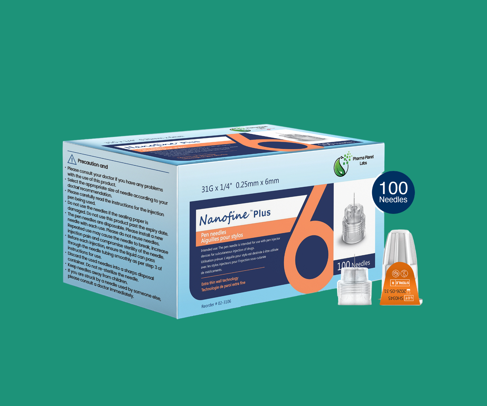 Nanofine Plus Diabetic Pen Needles 6mm 32G